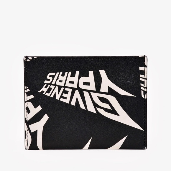 Givenchy Black White Logo Leather Card Holder - Picture 2 of 4